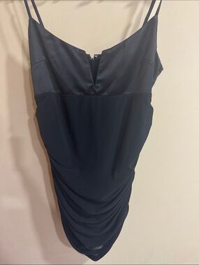 Sleek Black Spaghetti-Strap Ruched Mini Dress